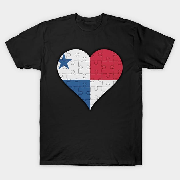 Panamanian Jigsaw Puzzle Heart Design - Gift for Panamanian With Panama Roots T-Shirt by Country Flags